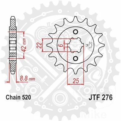 JT Front Sprocket 16/520 JTF276.16 Fits Honda CM 400 T 1981-1983 - Image 1 of 4