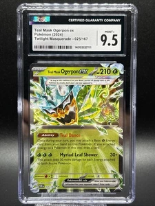 🔥🔥 Teal Mask Ogerpon Ex 25/167 Double Rare Pokemon Twilight CGC 9.5 🔥🔥 - Imagen 1 de 2