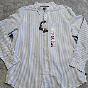 Camisa de vestir Oxford de manga larga para hombre GAP azul a rayas talla XXL con botones - Imagen 1 de 10
