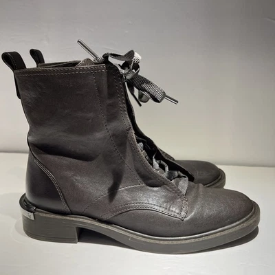 Botas de combate Louise et cie Lo Tess cuero marrón encaje/cremallera punta redonda talla 7,5 M Foto 1 de 4