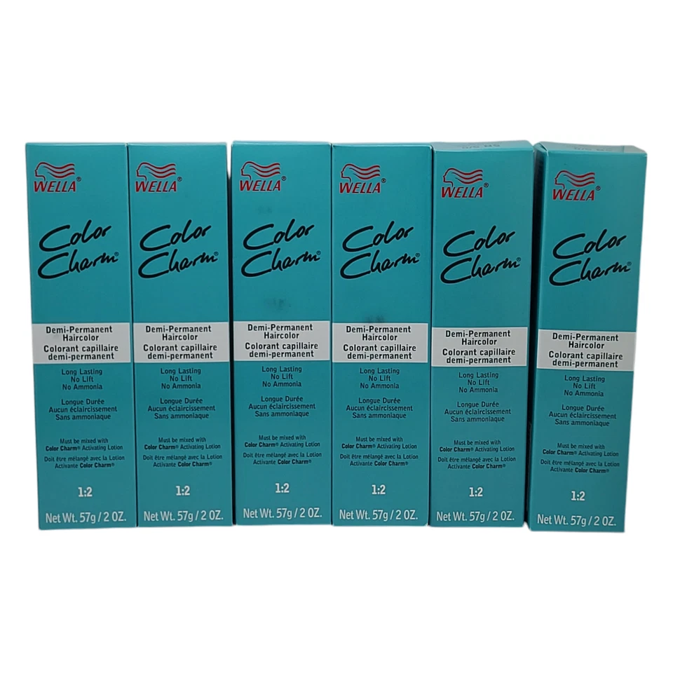 6 Pack Wella Color Charm Permanent Gel Hair Color 5N 5/0 Light Natural Brown 2oz - Image 1 of 4