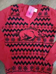 Arkansas Razorbacks Ugly Christmas Sweater Womens Size XL RARE FOCO - Picture 1 of 4