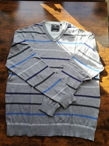 Pullover Herren XXL Grau mit Streifen C.A.N.D.A Baumwolle - Bild 1 von 2
