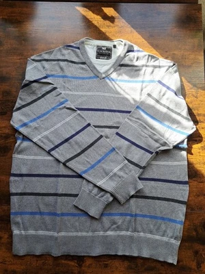 Pullover Herren XXL Grau mit Streifen C.A.N.D.A Baumwolle - Bild 1 von 2