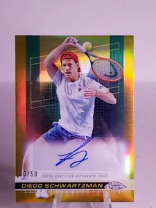 2024 Topps Chrome Tennis Diego Schwartzman Gold Refractor Autograph Auto 30/50 - Picture 1 of 3