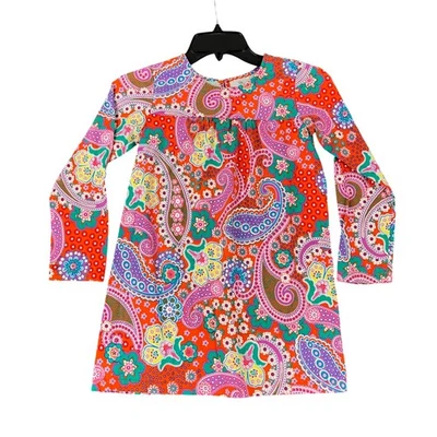 Hanna Andersson Kids 8 ретро пейсли платье богемное мод цветок питания Y2K возрождение - Изображение 1 из 4