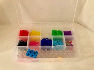 Rainbow Loom Kit Rubber Bands 9 Colors & case - Picture 1 of 4