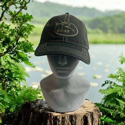 RMEF Rocky Mountain Elk Foundation Black Twill Adjustable Hunting Hat Cap - Image 1 of 4