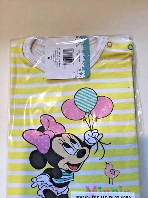 Baby T-Shirt langarm Gr.: 68/74/80 * Minnie Mouse, weiß/gelb , NEU/OVP