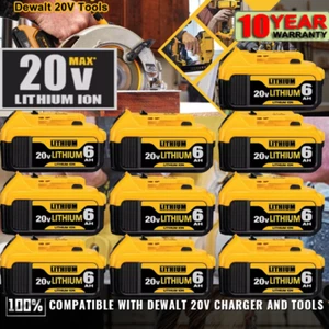 10 Pack Battery For DeWalt 20V 20 Volt Max 6.0AH DCB206 Lithium-Ion Replacement - Picture 1 of 15