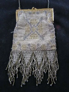 Antiguo Art Nouveau Deco Esmalte Decorativo BEADLITE Malla con Flecos - Imagen 1 de 11