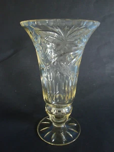 Vintage WMF Art Deco Glas Vase Trichtervase zitronenfarben (1118-298) - Bild 1 von 3