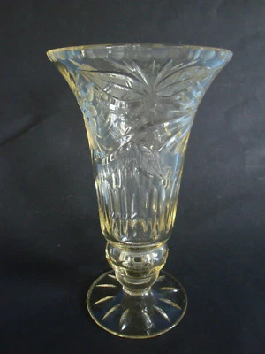 Vintage WMF Art Deco Glas Vase Trichtervase zitronenfarben (1118-298) - Bild 1 von 3