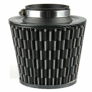 Universal Car Washable Cold Air Intake Round 3" 75mm Carbon Air Filter Flow Kit - Picture 1 of 12