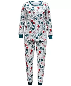 Matching Family PJs Women's Winter Mittens Christmas Pajama Set - Small #6999 - Picture 1 of 5