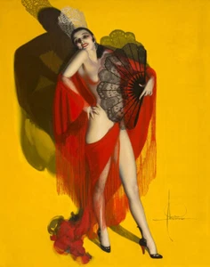 Rolf Armstrong Carmen Canvas Print 16 x 20 - Imagen 1 de 5