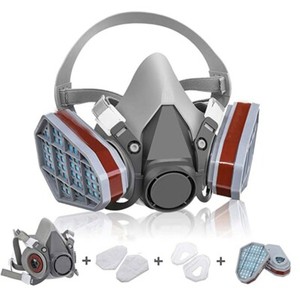 7PCS/Set Half Face Chemical Reusable Respirator Anti-Dust Paint Spray Safety