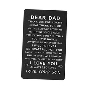 Fathers Day Dad Gifts from Son - Engraved Fathers Day Card for dad from son - Picture 1 of 6