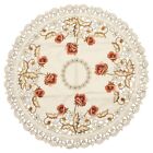 Lovely Floral Design Tablecloth Rural Style Embroidered Round Table Cloth Supply