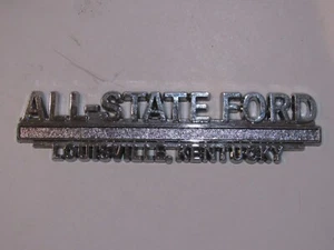 Vintage All-State Ford Louisville Kentucky Plastic Dealer Badge Emblem Tag Trunk - Picture 1 of 2