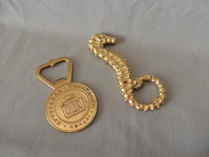 Vintage 2 bronze Greek bottle openers seahorse & Zouras Athens - Picture 1 of 8