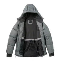 SIZE SM 6/7 All in Motion Boys Gray Puffer Jacket Winter Coat Hooded CHAMARRA - Picture 1 of 6