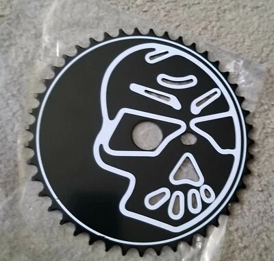 Nuevo Piñón Bicicleta Crucero Playa Calavera Negro y Blanco 44 Dientes Foto 1 de 4