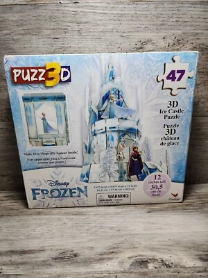 Disney Frozen 3D Hologram Ice Castle Puzzle 47 Pieces 12 in Tall -NEW Ships Free - Image 1 of 4