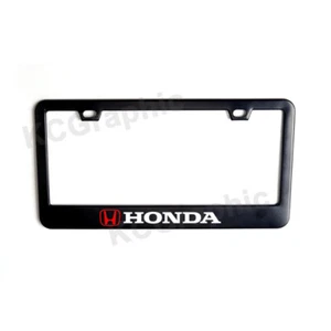 Marco de licencia de acero inoxidable negro premium para Honda Civic Si Accord CR-V HR-V - Imagen 1 de 1