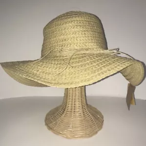 D&Y Floppy Paper Straw Sunhat Natural Sun Protect UPF 50 New Crushable O/S - Picture 1 of 10