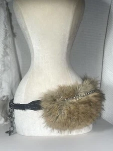 Hot Women Vintage Fur Belt Imitation Fur Waist Seal Plush Waist Chain Club Party - Picture 1 of 12