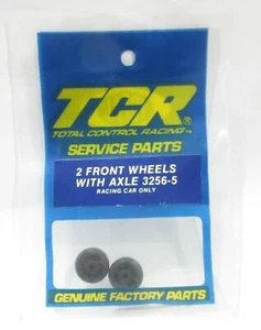 IDEAL SLOT CAR HO SCALE TCR SLOTLESS CAR 1 Pair FRONT WHEELS w/AXLE #3256-5 NEW - Picture 1 of 5