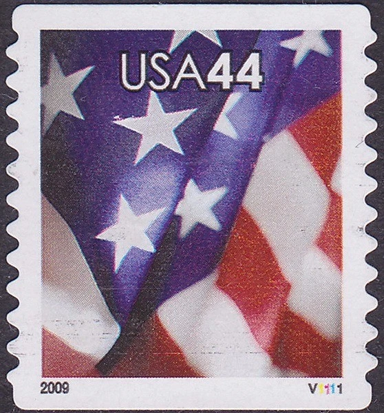 US Stamp Scott # 4395 Plate # V1111 Single Used VF - 44 Cents United States Flag - Image 1 of 1