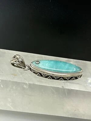 Colgante tranquilo amazonita verde menta en plata de ley 925 #1122 Foto 1 de 4