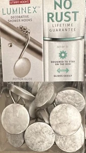 Smart Hooks Peyton Glide Brushed Nickel Decorative Shower Hooks Set of 12 - Picture 1 of 3