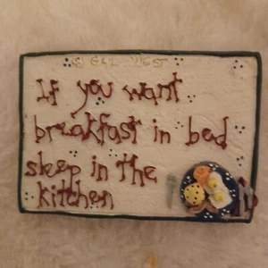 Imán de refrigerador vintage, si quieres desayunar en la cama, dormir en la cocina, 3D - Imagen 1 de 3
