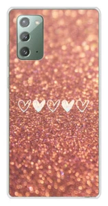 Coque en silicone imprimée compatible Samsung Galaxy Note 20 Paillettes coeur - Photo 1 sur 3