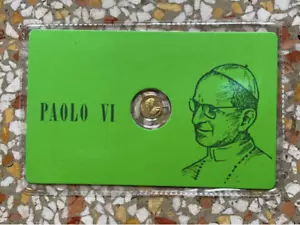 RARE VINTAGE 8K Solid Gold COIN: Miniature Gold coin Pope Paul VI - Special!!! - Bild 1 von 4