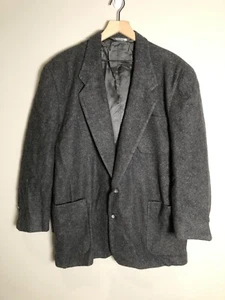 VTG Eddie Bauer Sport Coat Jacket Men 40 REG Dark Gray Wool Notch Lapel Academia - Picture 1 of 7