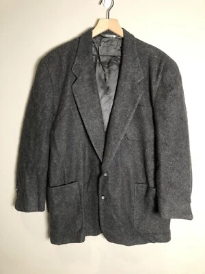VTG Eddie Bauer Sport Coat Jacket Men 40 REG Dark Gray Wool Notch Lapel Academia - Image 1 of 4