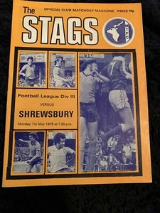 1979 Mansfield Town V Shrewsbury Football Programme - Picture 1 of 2