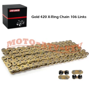 Gold 420 X-Ring Chain 106 Link & Connecting Master Link for Honda Grom 125 14-20 - Picture 1 of 7
