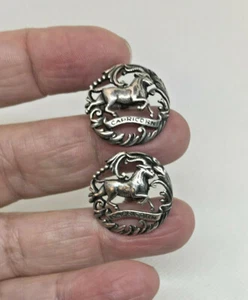 Vintage Estate Peruzzi Capricorn Cufflinks in Sterling - Picture 1 of 6