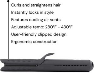 360° Airflow Styler 2-In-1 Curling Wand Titanium Flat Iron Hair Straightener