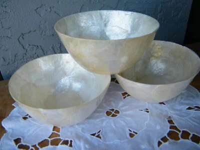 coleccionable NATURAL CAPIZ SHELL 5" x 2" profundo BOWLS precio conjunto por solo 2 -1 gratis Foto 1 de 4