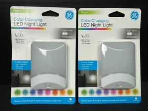2-Packs GE Color-Changing LED Night Light, Dusk to Dawn Sensor, 3 Lighting Modes - Picture 1 of 4