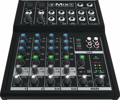MACKIE MIX 8 MIXER COMPATTO 8 CANALI CON 2 PREAMPLIFICATORI MICROFONICI
