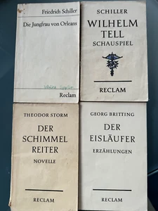 4 x Reclam: Eisläufer-Schimmelreiter-Wilhelm Tell-Jungfrau v. Orleans - Bild 1 von 4