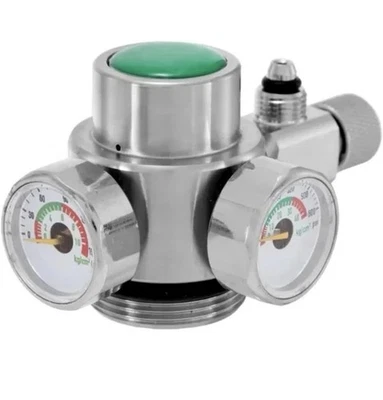 Nueva Caja Abierta - Regulador de Presión Doble Manómetro Cilindro Acero Inoxidable. Foto 1 de 4