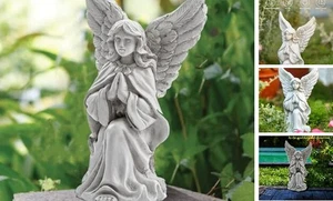 Engelstatuen für Garten, 11" Engel Gartenstatuen Outdoor, Garten cremeweiß - Bild 1 von 7